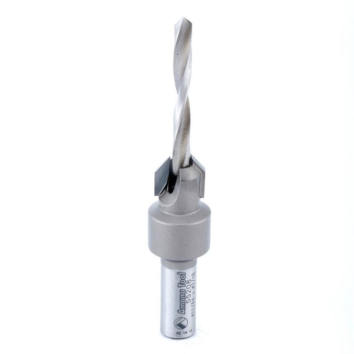 Amana tool 55208 Carbide Tipped Countersink #8-#9 Screw 7/16 D x 1/64 Dril D x 5/16 Round SHK