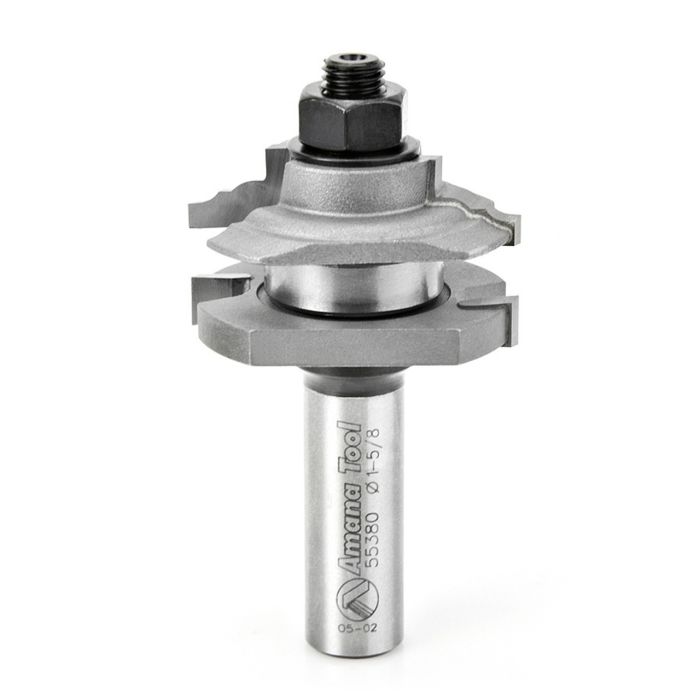 Amana tool 55380 Carbide Tipped Classical Reversible Stile and Rail Assembly 1-5/8 D x 11/16 CH x 1/2 Inch SHK Router Bit