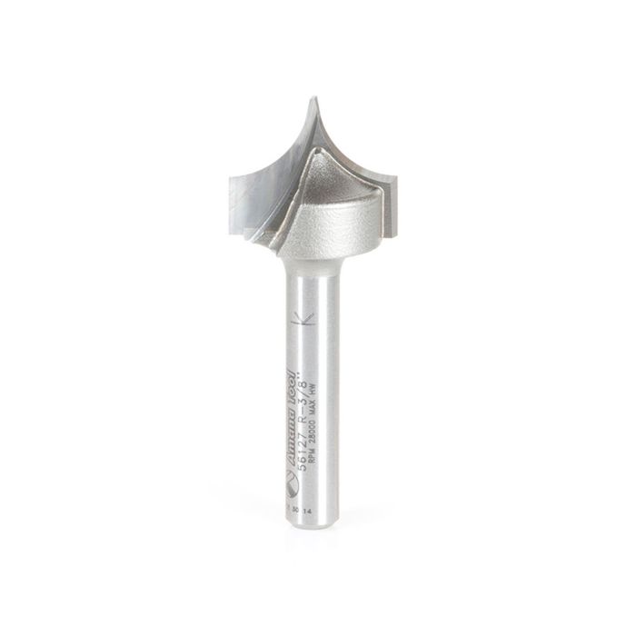 Amana tool 56127 Carbide Tipped Point Cutting Roundover 3/8 R x 3/4 D x 5/8 CH x 1/4 SHK x 2 Inch Long Router Bit for Beadboards