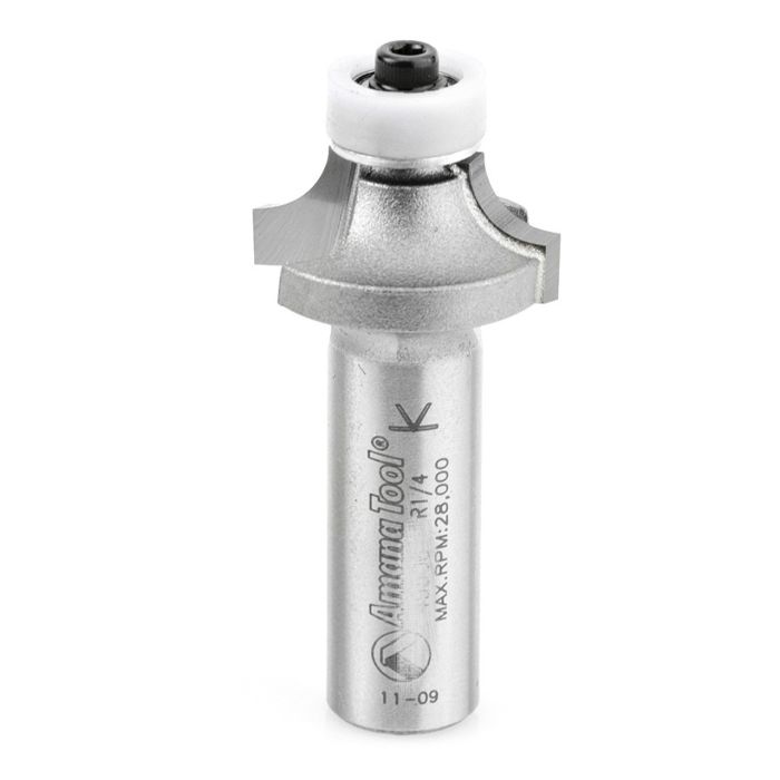 Amana tool 57149 Carbide Tipped Corner Rounding with Ultra-Glide BB Guide Solid Surface 1 Inch D x 1/2 CH x 1/4 R x 1/2 SHK Router Bit
