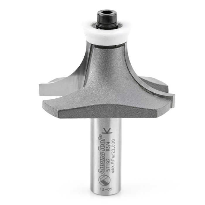 Amana tool 57192 Carbide Tipped Corner Rounding 3/4 R x 2-1/8 D x 1 Inch CH w/ Ultra-Glide Bal Bearing Router Bit