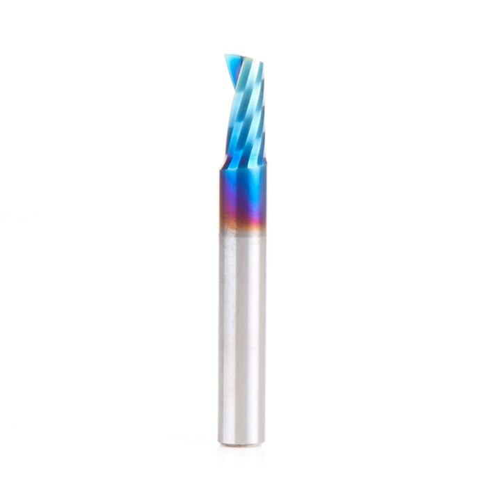 Amana tool 57362-K CNC Spektra Coated SC Spiral O Single Flute, Improved Surface Finish Plastic Cutting 1/4 D x 1/2 CH x 1/4 SHK x 2 Inch Long Up-Cut Router Bit with Mirror Finish