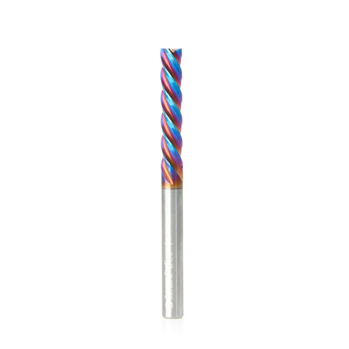 Amana tool 59706-K SC Spektra Extreme tool Life Coated Spiral Plunge 1/4 Dia x 1-1/4 CH x 1/4 SHK 3 Inch Long Down-Cut 4 Flute Router Bit