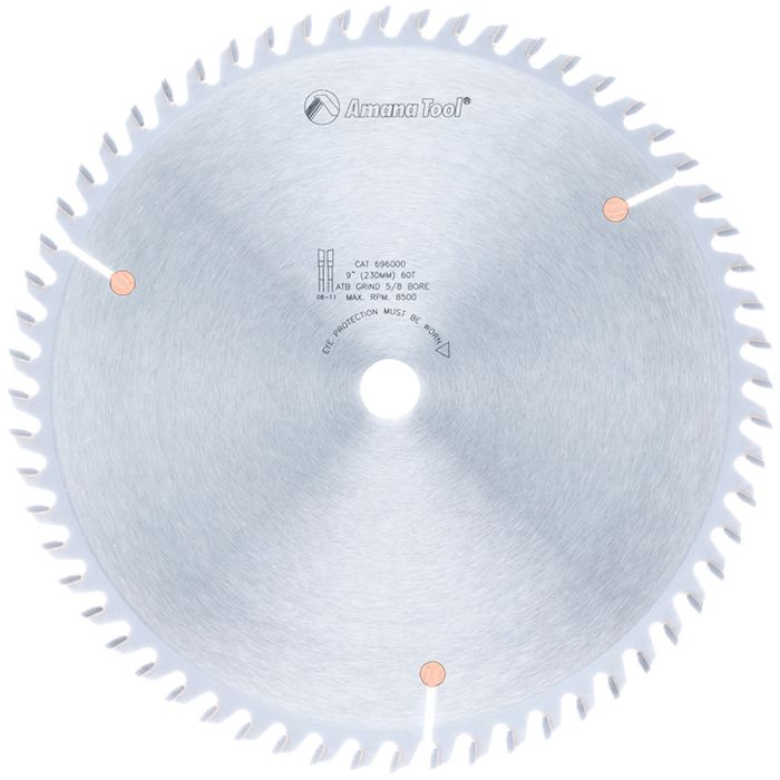 Amana 696000 Carbide Tipped Cut-Off and Crosscut 9 Inch Dia x 60T ATB, 10 Deg, 5/8 Bore