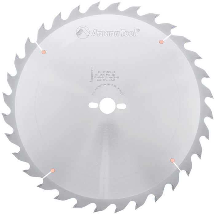 Amana tool 716320-30 Carbide Tipped Heavy-Duty Ripping 16 Inch D x 32T FT, 18 Deg, 30MM Bore, Circular Saw Blade