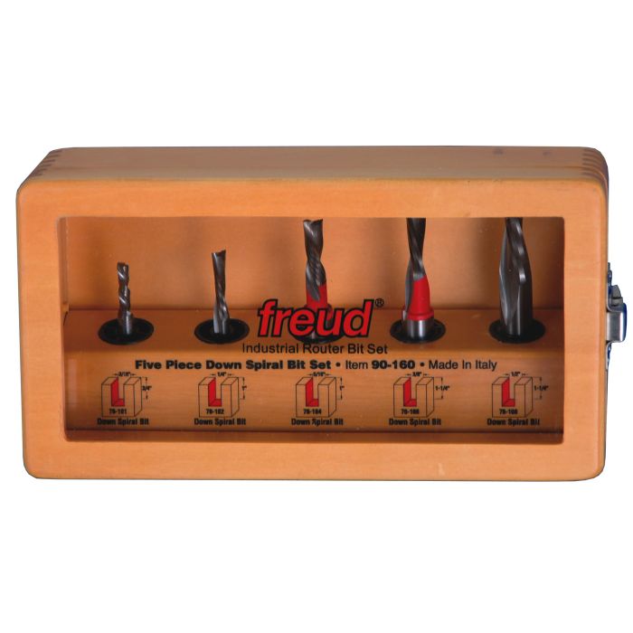 FREUD - 90-160 5pc DOWN SPIRAL BIT SET