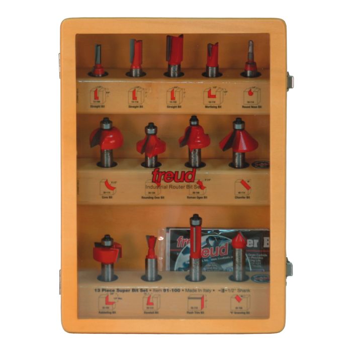 FREUD - 91-100   13pc SUPER ROUTER BIT SET