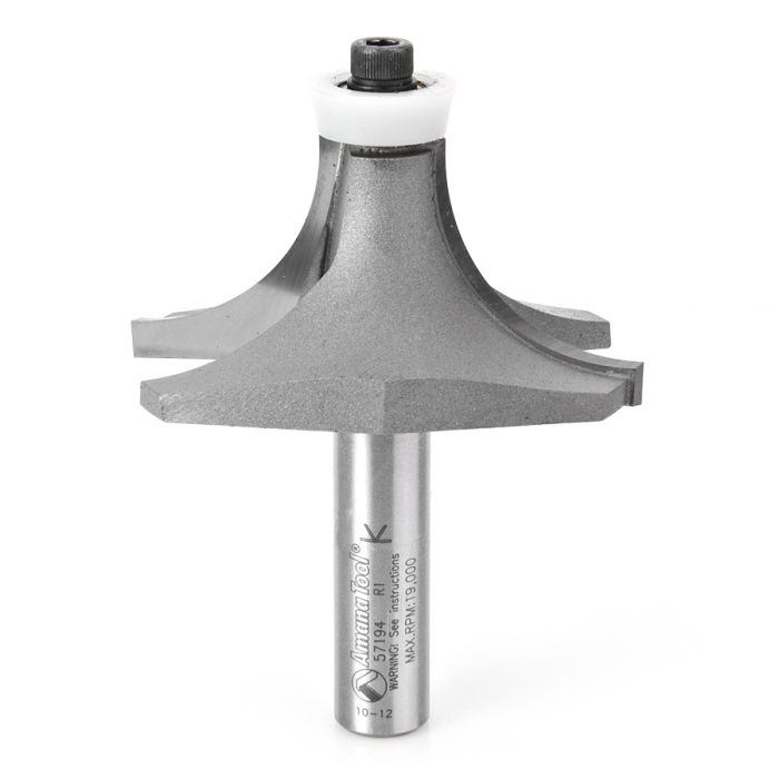 Amana 57194 Carbide Tipped Corner Rounding with Ultra-Glide Radius Bearing Guide Solid Surface 2-5/8 Dia x 1-1/4 x 1 Inch Radius x 1/2 Shank