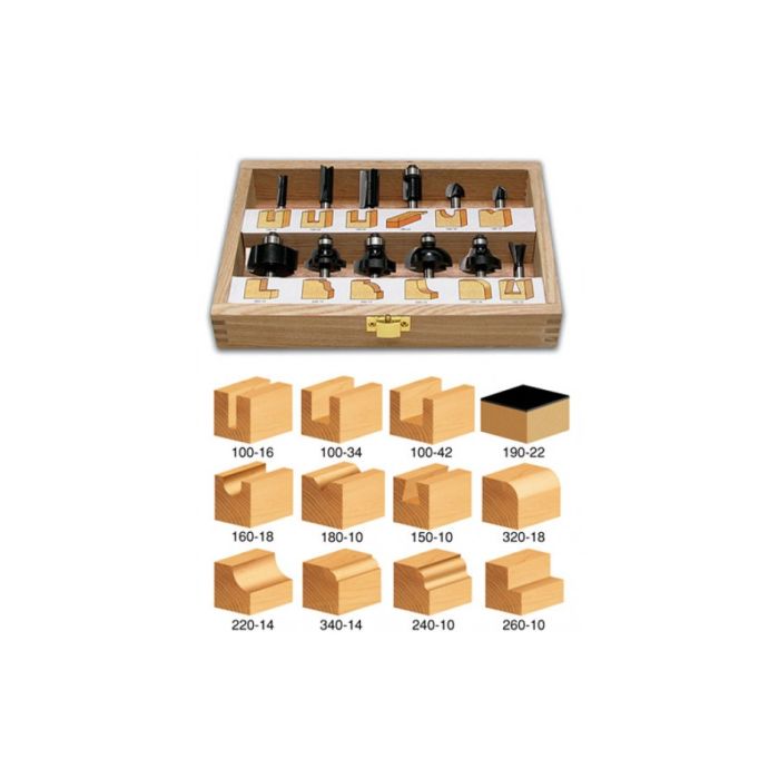Amana TRS-120 12-PIECE ROUTER SET 1/4 SHANK
