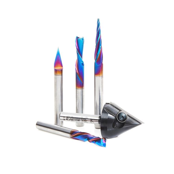 Amana tool AMS-175 5-Pc CNC Signmaking Router Bit Colection