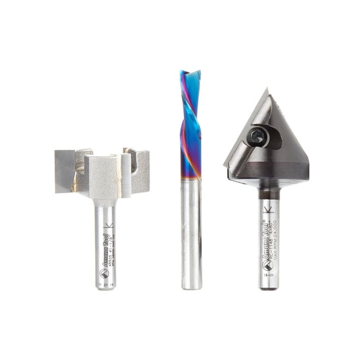Amana tool AMS-232 3-Pc CNC Starter Pack II, 1/4 Inch Shank