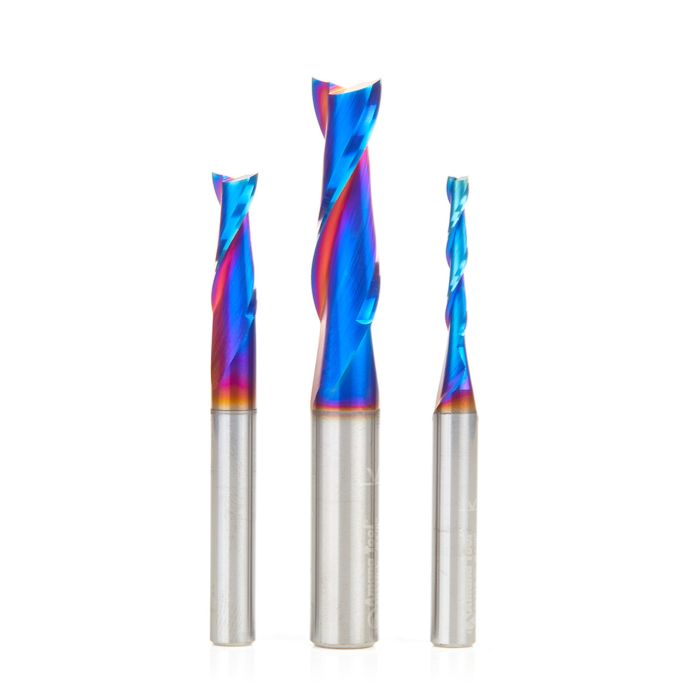 Amana tool AMS-236-K 3-Pc Up-Cut Solid Carbide Spiral Spektra Extreme tool Life Coated Router Bit Pack