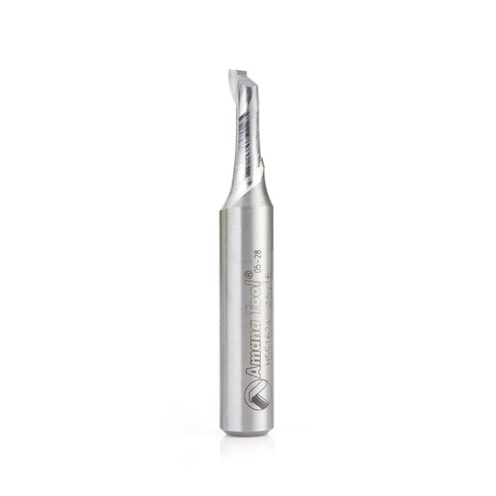 Amana tool HSS1624 HSS Spiral Aluminum Cutting Single Flute Up-Cut 5/16 D x 3/4 CH x 1/2 SHK 3-1/4 Inch Long Router Bit