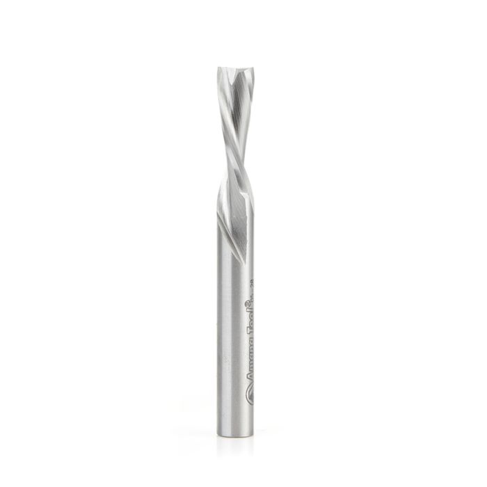 Amana tool HSS1658 HSS Spiral Aluminum Cutting Double Flute Down-Cut 5/16 D x 1 CH x 5/16 SHK 3 Inch Long Router Bit