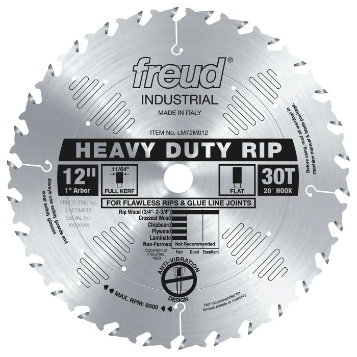 Freud LM72M012 12" Heavy-Duty Rip Blade