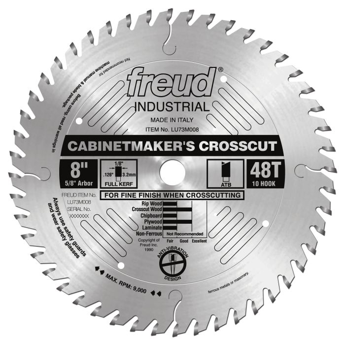Freud LU73M008 8" Cabinetmaker’s Crosscut Blade