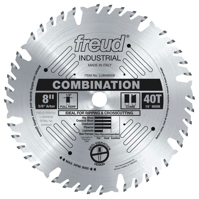 Freud LU84M008 8" Combination Blade