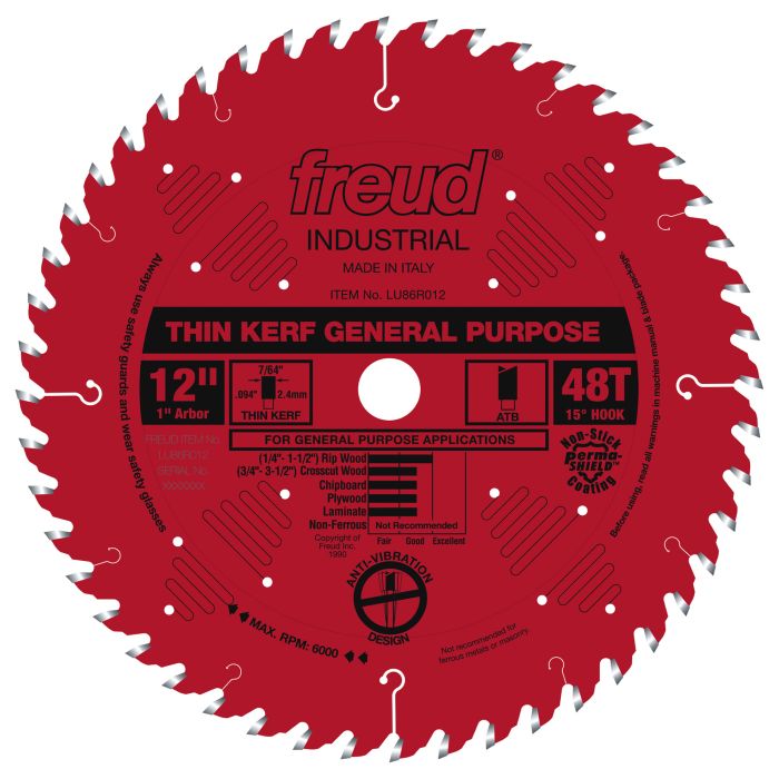 Freud LU86R012 12" Thin Kerf General Purpose Blade