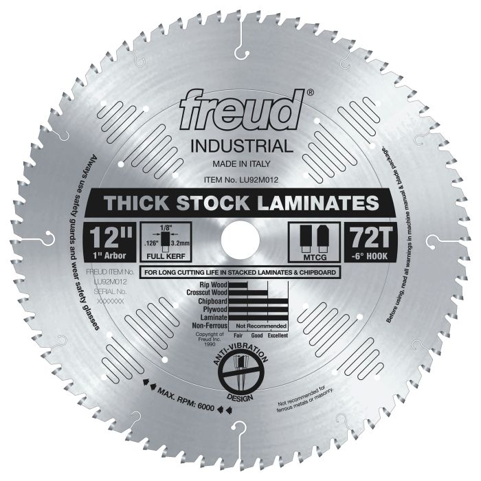 Freud LU92M012 12" Thick-Stock Laminate Blade