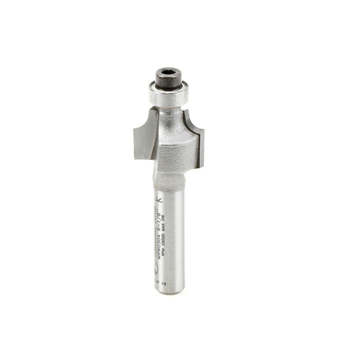 Amana tool MRW0304 Miniature Corner Round 1/8 Radius x 9/16 Dia x 7/16 Cut Height x 1/4 Inch Shank Router Bit