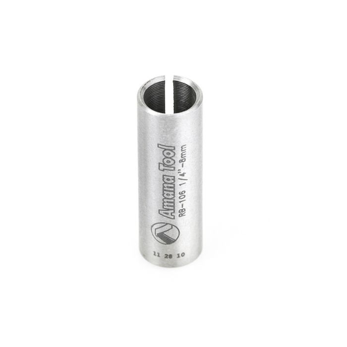 Amana tool RB-106 High Precision Steel Router Colet Reducer 8mm Overal D x 1/4 Inner D x 1 Inch Long
