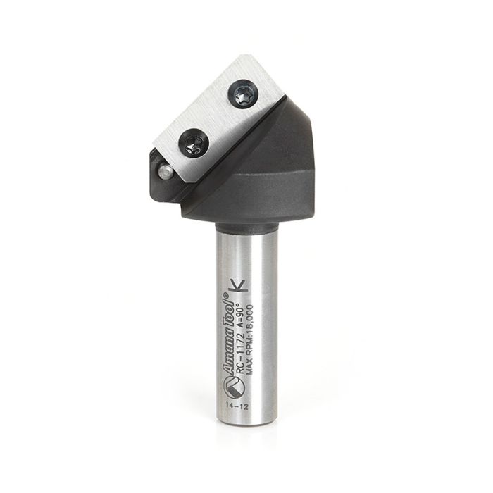 Amana tool RC-1175 SC Insert V-Groove 110 Deg. Double Edge Folding for Shaping Aluminum Composite Material (ACM) Panels, 2mm Tip Cut Width x 1-47/64 D x 37/64 CH x 1/2 Inch SHK Router Bit