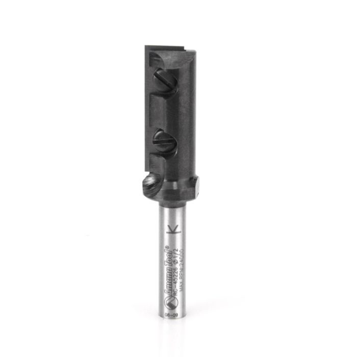 Amana tool RC-45226 In-Tech Series Insert Straight Plunge 1/2 D x 30mm CH x 1/4 SHK x 2-5/8 Inch Long Single Flute Router Bit
