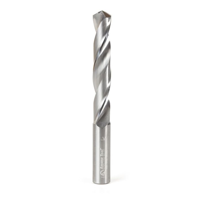 Amana tool SCFD-124 Solid Sub Micrograin Carbide 4 Facet Point 118 Deg x 1/2 D x 3 Cut Length x 1/2 SHK x 4-3/4 Inch Long Jobber Length Fractional Dril