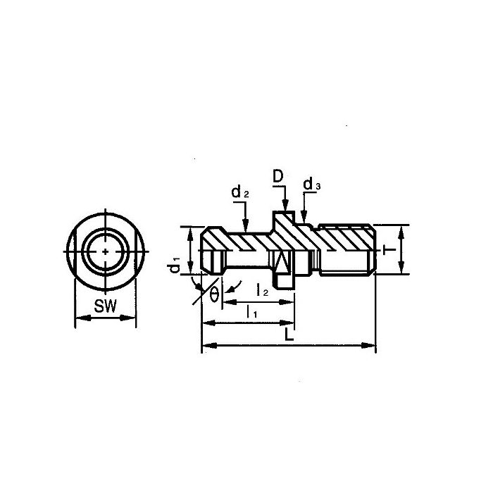 SOUTHEAST TOOL SE07803 Type BT 40-45 Deg Pull Stud