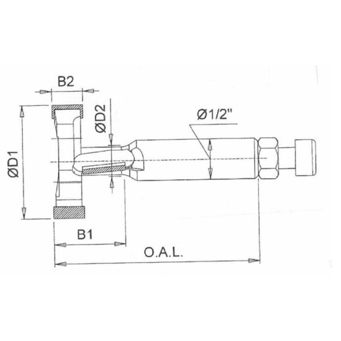 SOUTHEAST TOOL SE293505 2+1 Diamond Tip T-Slot Max Dia 1-3/8 x 1/2 Sh x RH