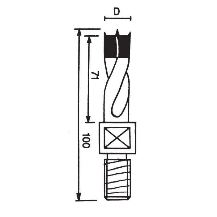 SOUTHEAST TOOL SETSM1010LH 10mm BP Bit - M10 - 1.25 Thred Shk -100mm