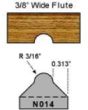 3/16 radius flute cut profile