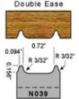 3/32 radius double ease profile