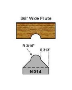3/16 radius flute cut profile