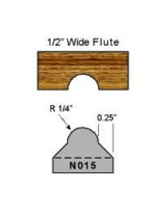 N015 1/4 radius flute cut