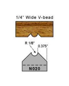 v 1/8 radius v bead shaper cutter bit