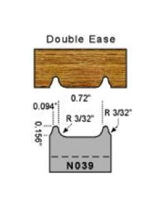 3/32 radius double ease profile