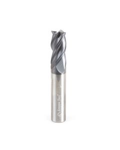 Amana tool 51597 Solid Carbide Spiral CNC Variable Helix for Stainless Steel, Steel, Titanium, Cast Iron and Cermet with AlTiN Coating 4-Flute x 1/2 Dia x 1 Cut Height x 1/2 Shank x 3 Inches Long Up-Cut CNC Square Bottom End Mil