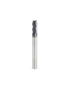 Amana tool 51605 Solid Carbide Spiral CNC Variable Helix for Stainless Steel, Steel, Titanium, Cast Iron, and Cermet with AlTiN Coating 4-Flute x 1/4 Dia x 5/8 Cut Height x 1/4 Shank x 2-1/2 Inches Long Up-Cut CNC Corner Radius Bottom End Mil