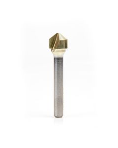 Amana 45781 Carbide V-Groove 108 Deg. Folding for Composite Material Panels Like TCM, CCM, ACM, 0.090 Inch Tip Width x 3/8 x 1/2 Dia. x 1/4 Inch Shank ZrN Coated Router Bit