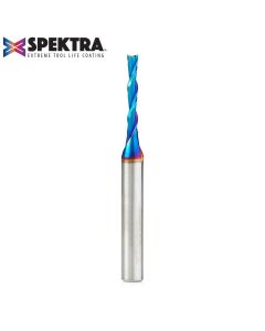 Amana 46125-K Solid Carbide Spektra™ Extreme Tool Life Coated Spiral Plunge 1/8 Dia x 13/16 x 1/4 Inch Shank Up-Cut
