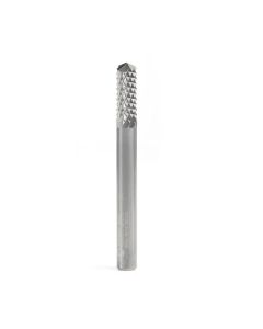 Amana 48001 Solid Carbide Medium Burr with 135¬∫ Drill Point Fiberglass and Composite Cutting 1/4 Dia x 3/4 x 1/4 Shank Router Bit