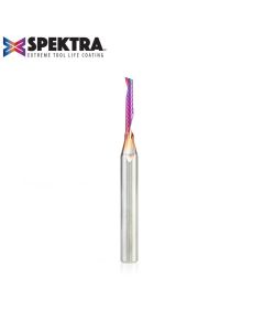 Amana 51446-K Solid Carbide CNC Spektra™ Extreme Tool Life Coated Spiral 'O' Single Flute, Plastic Cutting 1/8 Dia x 3/4 x 1/4 Shank x 2-1/2 Inch Long Up-Cut Router Bit