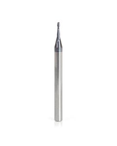 Amana 51745 AlTiN Coated CNC Steel, Stainless Steel & Composite Ball End Mini Mill 0.040 Dia x 0.120 x 1/8 Shank