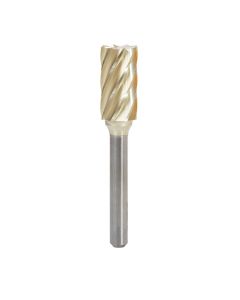 Amana BURS-088NF Solid Carbide Cylindrical Shape with End Cut 1/2 Dia x 1 x 1/4 Shank Non-Ferrous ZrN Coated SB Burr Bit for Die-Grinders