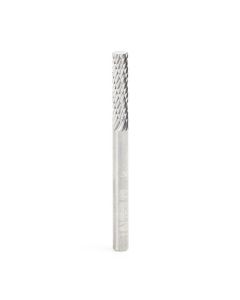 Amana BURS-098 Solid Carbide Cylindrical Shape with No End Cut 1/8 Dia x 9/16 x 1/8 Shank Double Cut SA Burr Bit for Die-Grinders