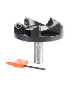 Amana RC-2259 CNC Insert Carbide 5 Wing Heavy Duty Spoilboard Plunging, Surfacing, Planing, Flycutter & Slab Leveler 3-11/32 Dia x 1-7/32 x 3/4 Shank Router Bit