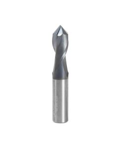 Amana tool 51656 CNC Solid Carbide 90 Deg V Spiral with AlTiN Coating for Steel & Stainless Steel 1/2 D x 1 CH x 1/2 SHK x 3 Inch Long Up-Cut Dril/Router Bit/End Mil