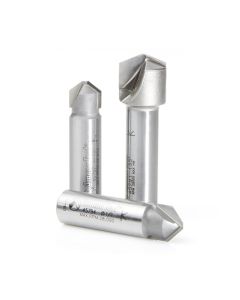 Amana tool AMS-147 3-Pc Carbide Tipped V-Groove 90, 108 and 135 Deg. Angles for Double Edge Folding Aluminum Composite Material (ACM) Panels, 1/2 Inch SHK Router Bit Colection