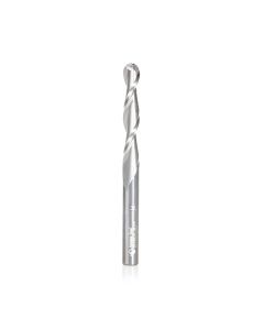 Amana tool 46294-U CNC 2D and 3D Carving 0.10 Deg Straight Angle Bal Nose x 1/4 D x 1/8 R x 1-1/2 CH x 1/4 SHK x 3 Inch Long x 2 Flute SC Upcut Router Bit